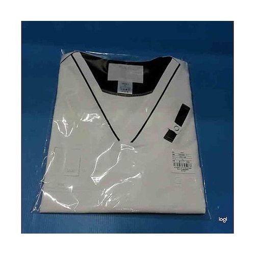 スクラブ ホワイト×ブラック LL 70