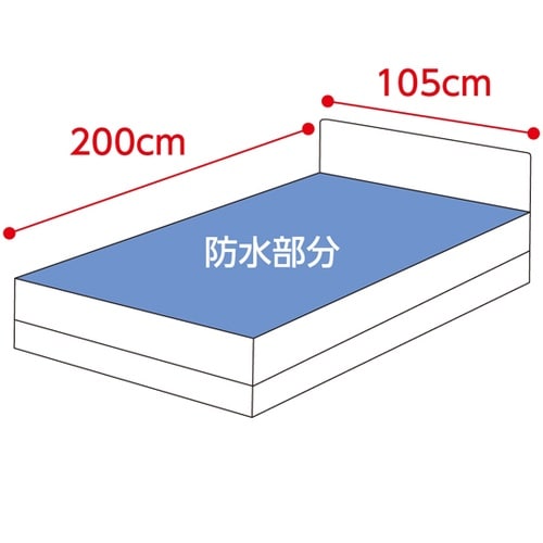 綿パイル防水シーツ(全面)ブルー 105