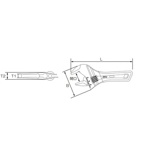 ショートモンキレンチ 8−36mm WM