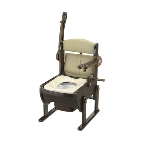 木製きらく 片付け簡単トイレ肘掛跳ね上げ