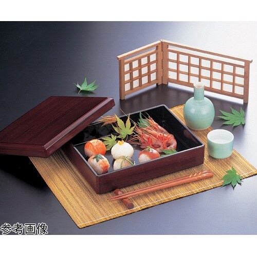 8寸 ヘギ目重 新溜内黒塗 700142