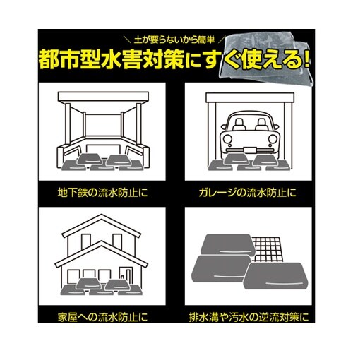 水でふくらむ吸水土のう袋(水のう)5枚入