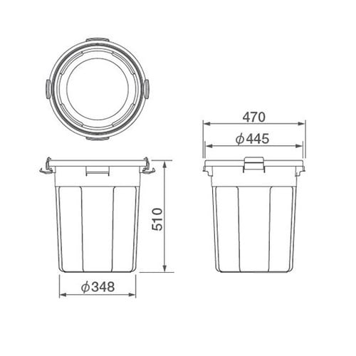 エコポリペール 丸型#45 本体 ブルー