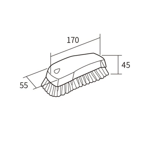 ハンドブラシ(ハード)イエロー 170×