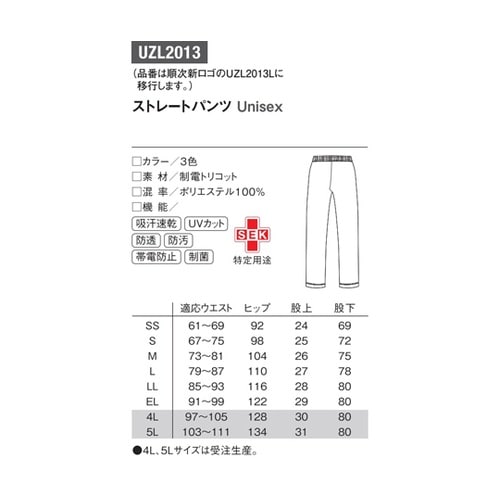 ストレートパンツ 5 ネイビー M UZ