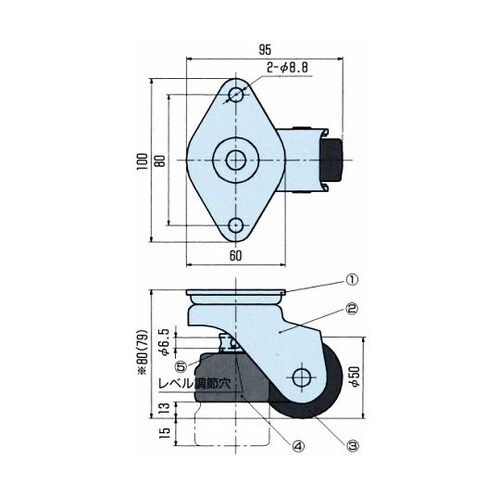 防振据付・レベリング機能付キャスタ キャ