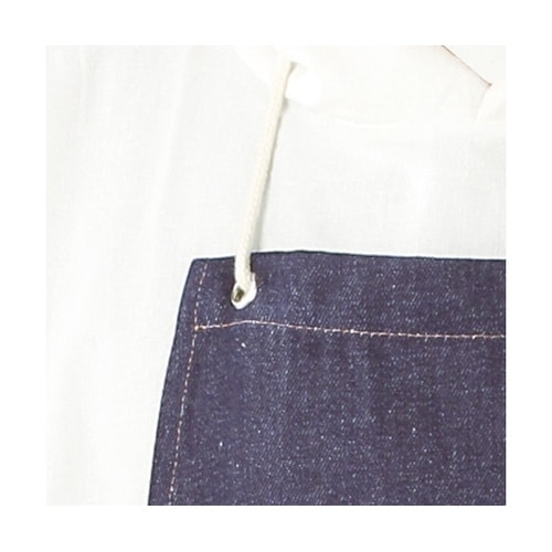 デニム製エプロン デニム胸付前掛け ロー