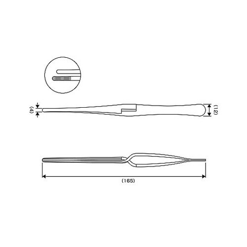 No.133逆作動ピンセット大165mm