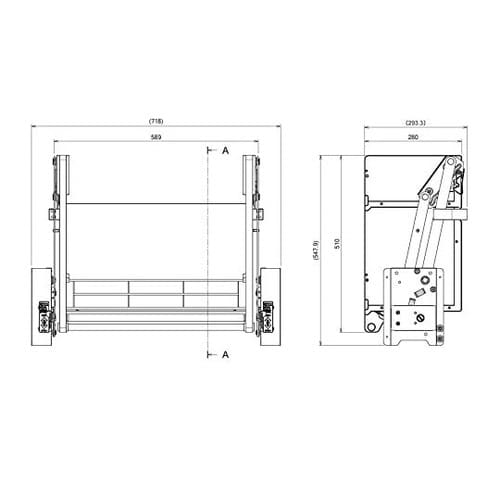 業務用エレベスイング(昇降棚)1段棚 壁
