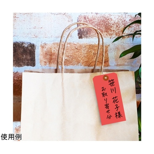 カラー荷札 大 赤 一穴 1000枚入