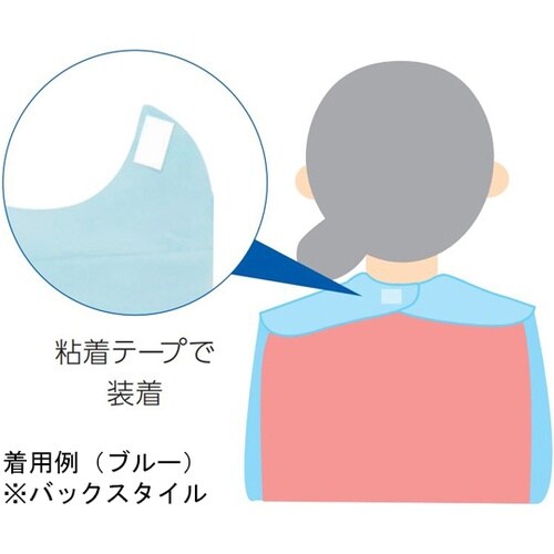 使い捨て食事用エプロン ブルー 1セット