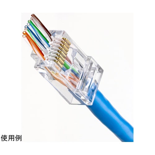 RJ−45コネクタ(カテゴリ6、貫通型、