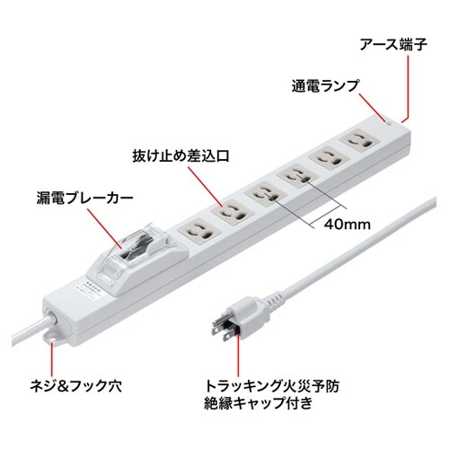 漏電ブレーカータップ TAP−BR36L