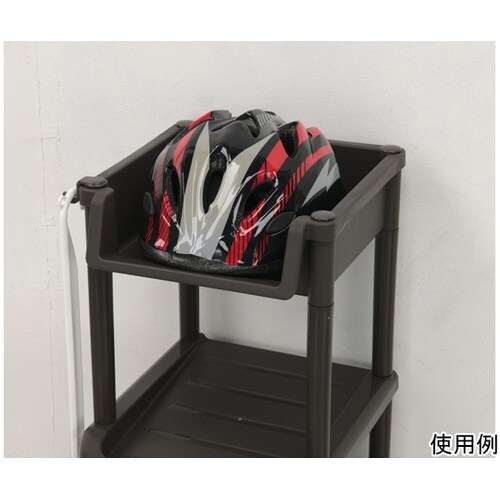 シューズラック 4段+トレー ブラウン