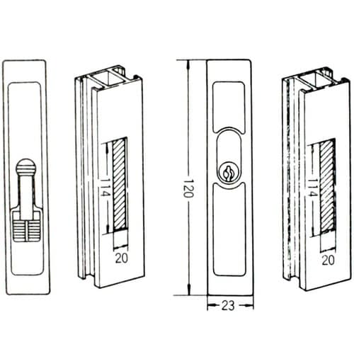 アルミサッシ用玄関引戸錠 MJ307