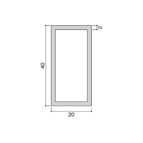 AK20401 アルミ角パイプ20×40