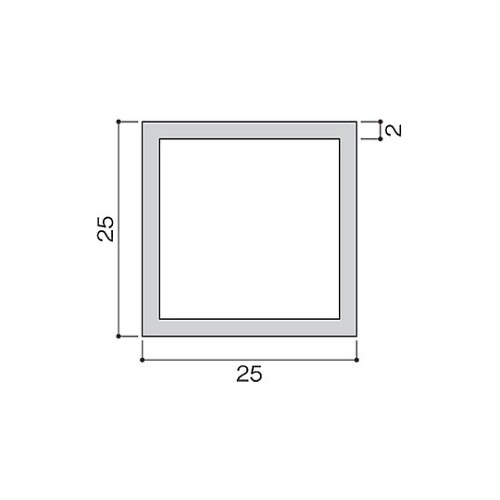 AK25251 アルミ角パイプ25×25