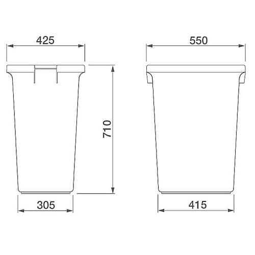 エコポリペール 角型#90 本体 ブルー