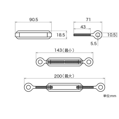 11384 枠式ターンバックルアイ&アイ
