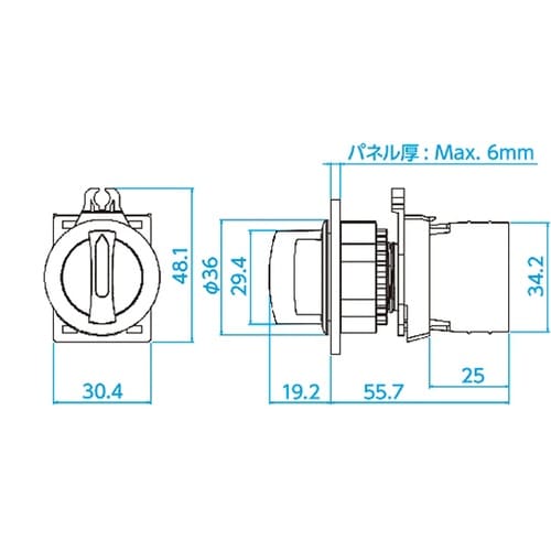 30S9022AR セレクタスイッチ赤