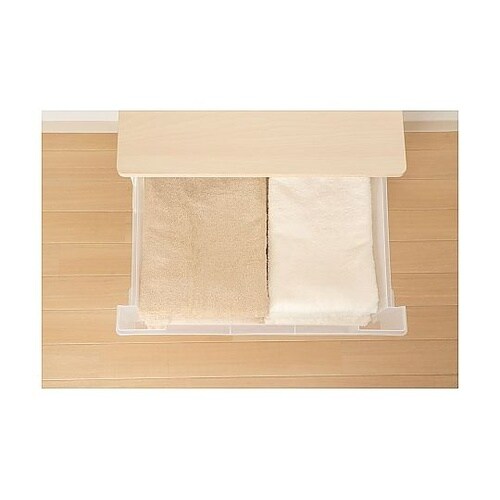 ピット木製天板ワイドチェスト 3段 ホワ