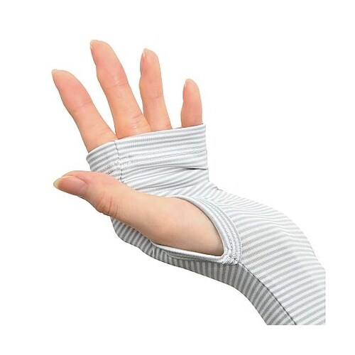 フィットスタイル 指なしボーダー柄ロング