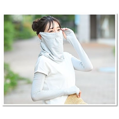 フィットスタイル 指なしボーダー柄ロング