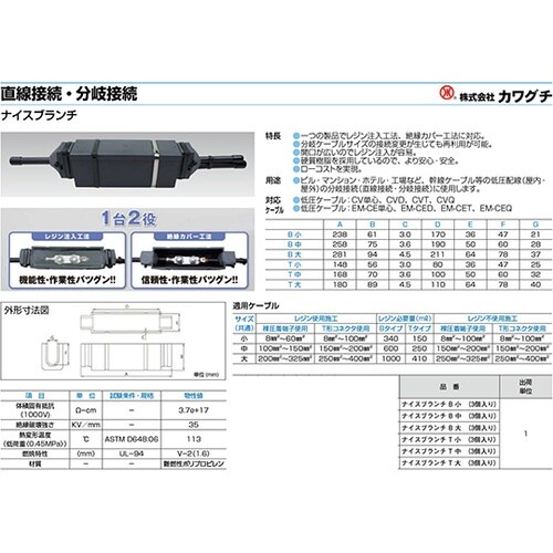 幹線絶縁器材ナイスブランチT 大 3個入