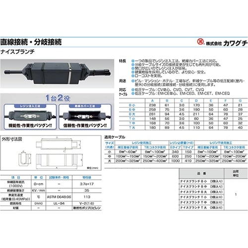 幹線絶縁器材ナイスブランチT 中 3個入