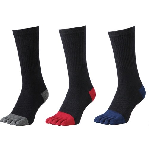 S−833 銀イオン 5本指靴下黒3足入