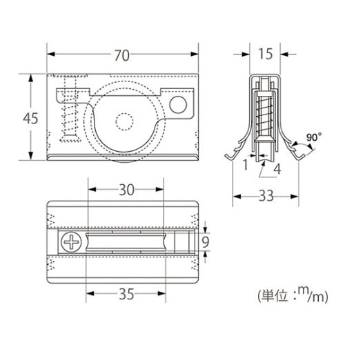 15S−Mガタ取替サッシ戸車 丸・ステン