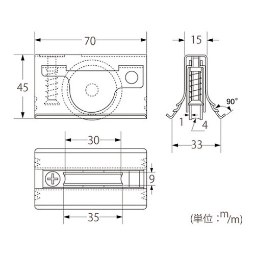 15D−Mガタ取替サッシ戸車丸ジュラコン