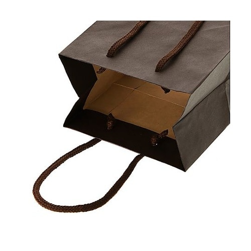 手提げ紙袋 カラーチャームバッグ ブラウ