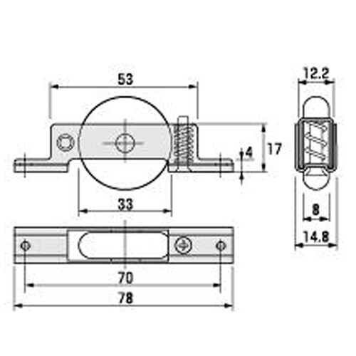 17346 精密防音戸車B入調整式 2個