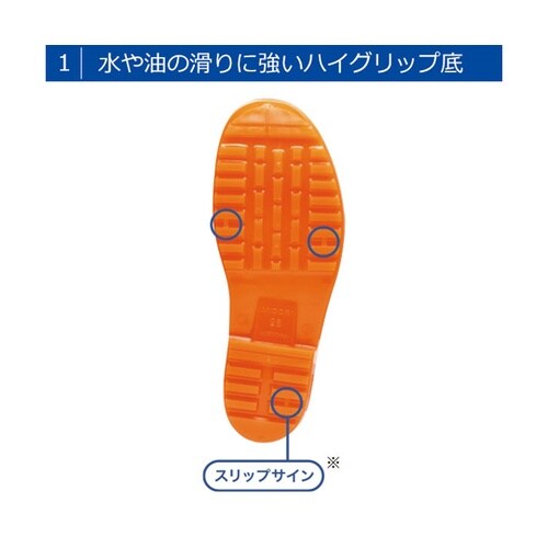 耐滑長靴 ハイグリップ ブルー 22.0