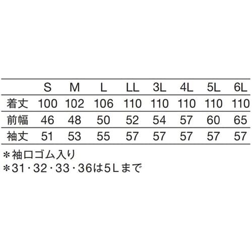 139−31 5L予防衣長袖サックス
