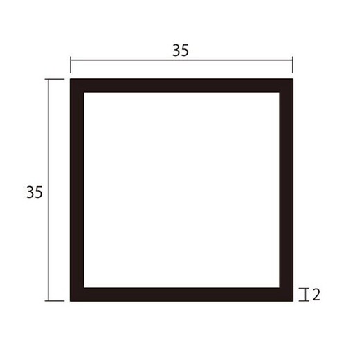 角パイプ2m2.0×35×35銀2本