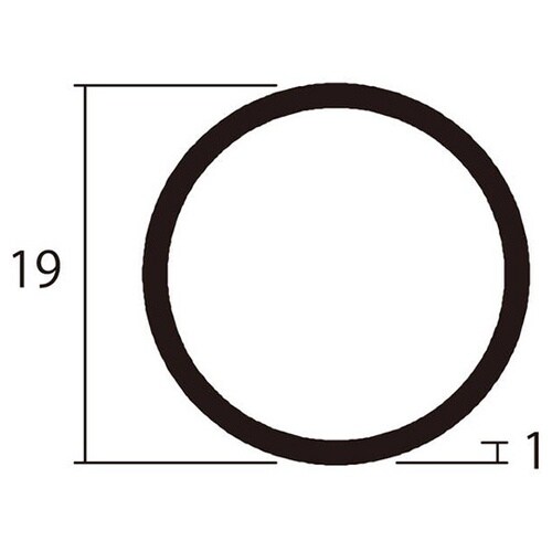 アルミ丸パイプ2m1.0×19銀2本