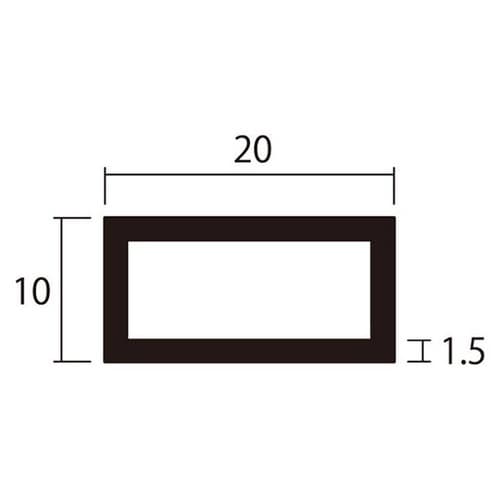 角パイプ1m1.5×10×20銀4本