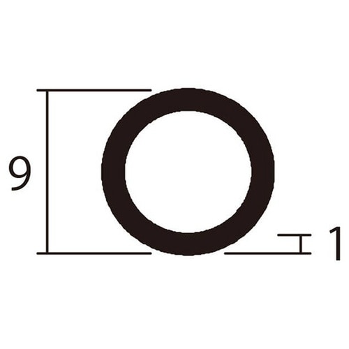 アルミ丸パイプ1m1.0×9銀4本