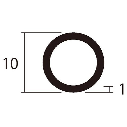 アルミ丸パイプ1m1.0×10銀4本
