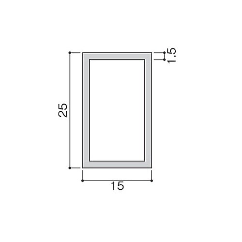AK15252 アルミ角パイプ15×25