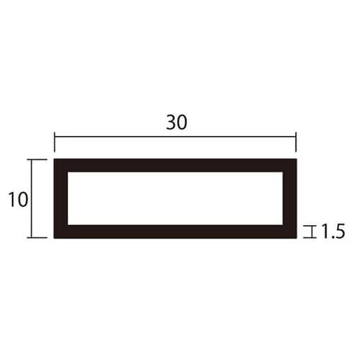 角パイプ2m1.5×10×30銀2本