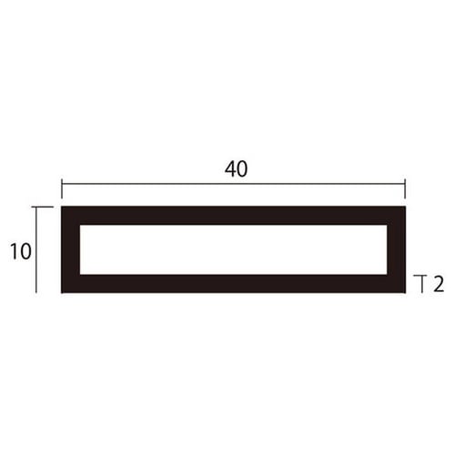 角パイプ2m2.0×10×40銀2本