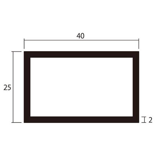 角パイプ2m2.0×25×40銀2本