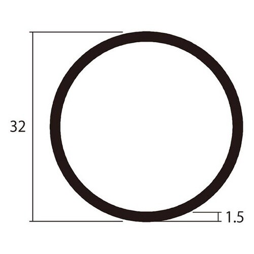 アルミ丸パイプ2m1.5×32銀2本