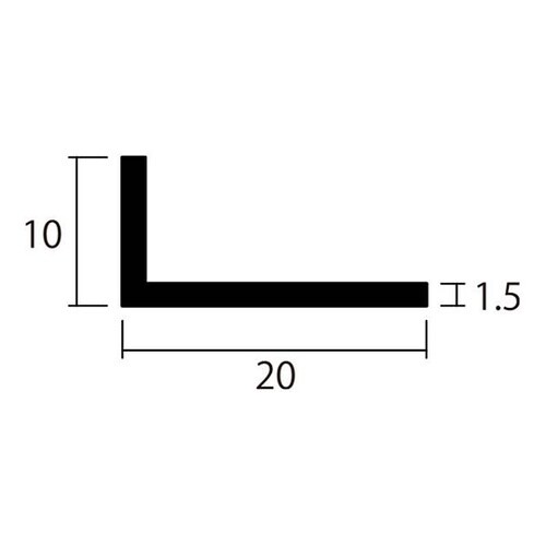 アングル1m1.5×10×20銀4本