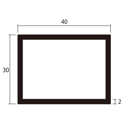角パイプ2m2.0×30×50銀2本