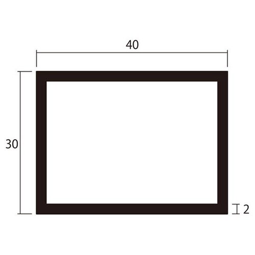 角パイプ2m2.0×30×40ステン2本