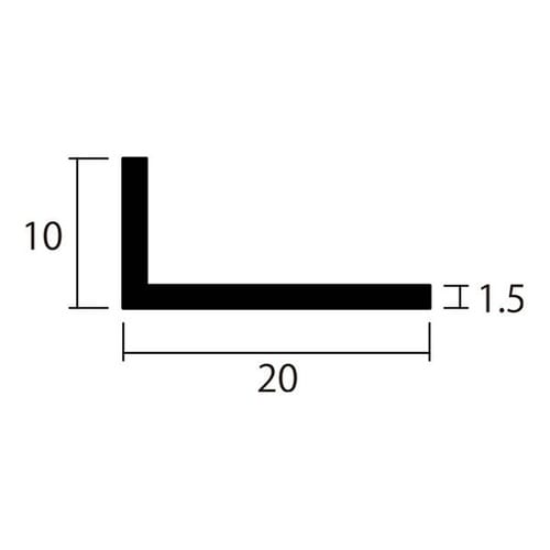 アングル2m1.5×10×20黒2本